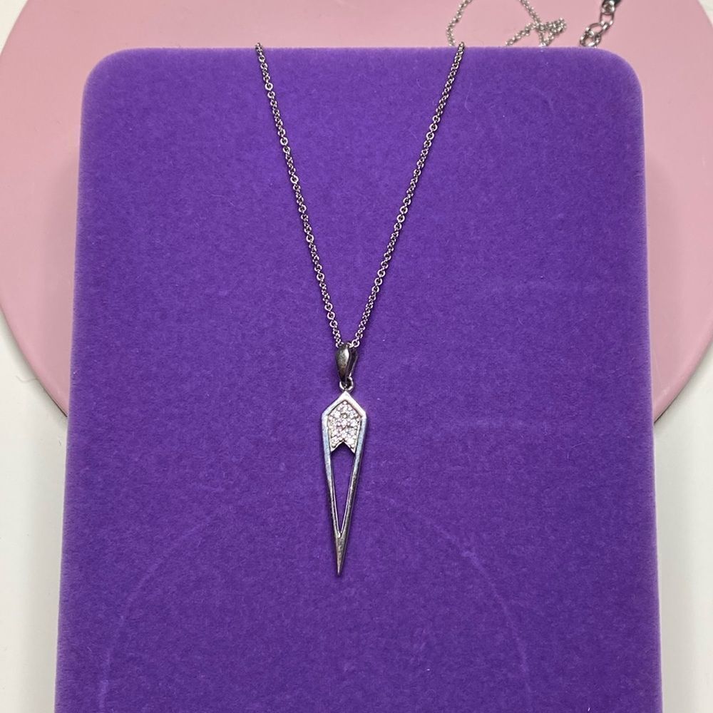 💛 NIB 925 CZ Ice Pick Necklace
